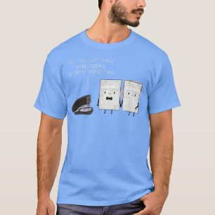 Stapler Slår Groom Bride Ring Giftermål Funny Pape T Shirt