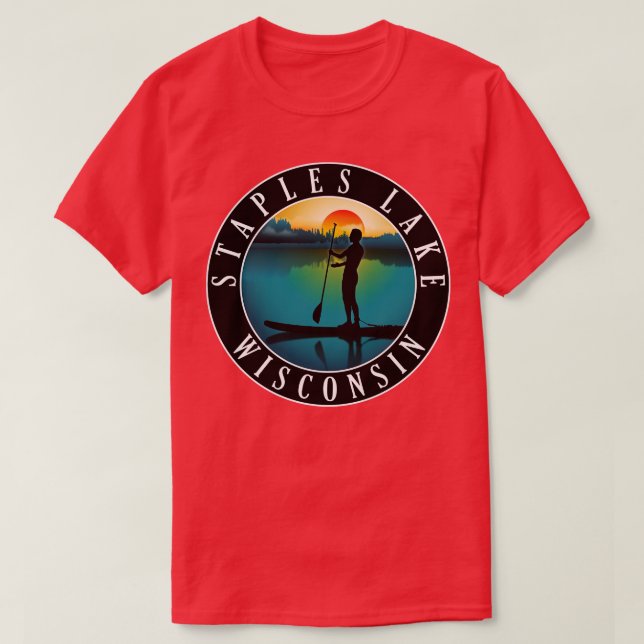 Staples Sjö Wisconsin Paddleboarding T Shirt (Design framsida)