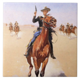 Stäppens ryttare (Cowboy Häst Ryttare) Kakelplatta
