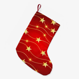 Star Adorned Ruby Red Mönster Liten Julstrumpa