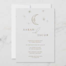 Star and Moon Celestial Photo Wedding Invitation Inbjudningar