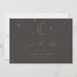 Star and Moon Celestial Save the Date Spara Datumet