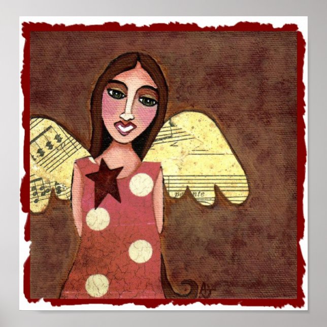 Star Angel w/ Musical Vingar - skriv ut Poster (Framsidan)