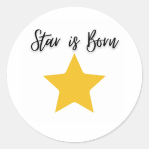 Star är Born Stickers Runt Klistermärke