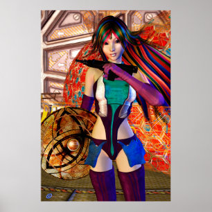Star Beam Science fiction Fantasy Art Poster