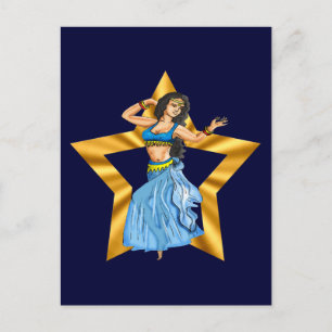 Star Belly Dancing Girl Vykort