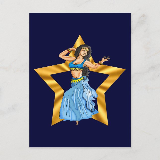 Star Belly Dancing Girl Vykort (Framsida)