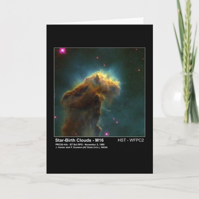 Star Birth Cloud M16 Hubble Telescope Photo Kort (Framsida)