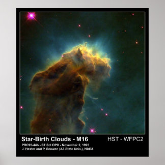 Star Birth Cloud M16 Hubble Telescope Photo Poster