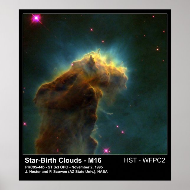 Star Birth Cloud M16 Hubble Telescope Photo Poster (Framsidan)