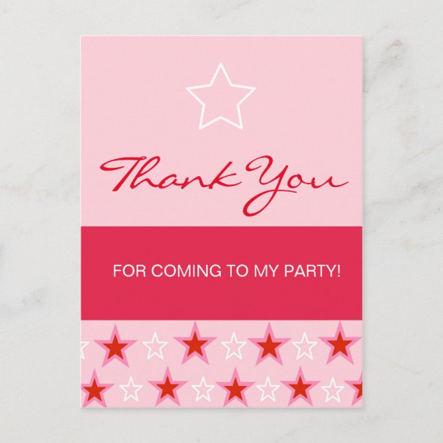 Star Birthday Girl, Tack Vykort (Framsida)