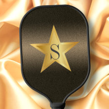 Star Black & Guld Pickleball Star Player Monogram