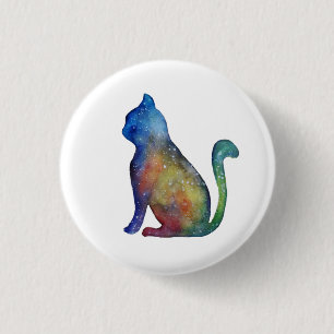 Star Cat Round Badge Knapp
