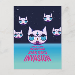 Star Cats invasion Vykort