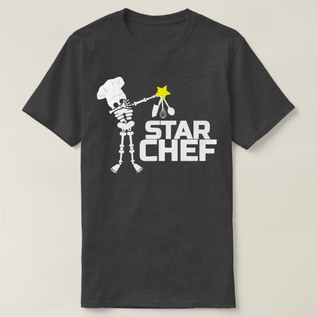 Star Chef Cook Skeleton Stars Kitchen Gift  T Shirt (Design framsida)