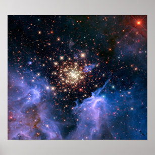 Star Cluster NGC 3603 (Hubble) Poster