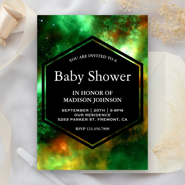 Star Clusters Space Galaxy Baby Shower Inbjudningar (Skapare uppladdad)