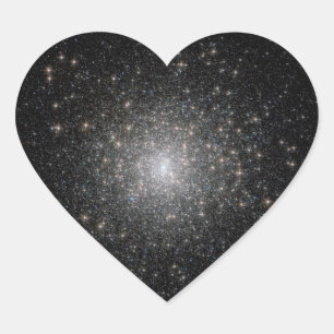 Star Clusters - Starry Himlar Hjärtformat Klistermärke