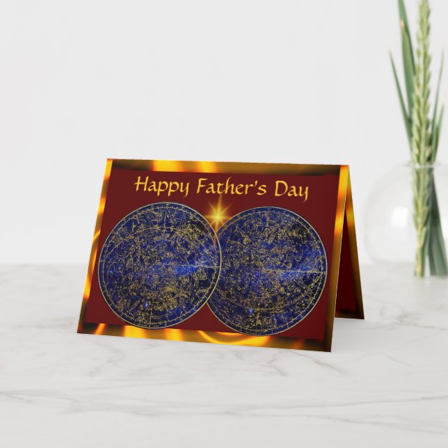 Star Constellation Father's Day Kort (Framsida)