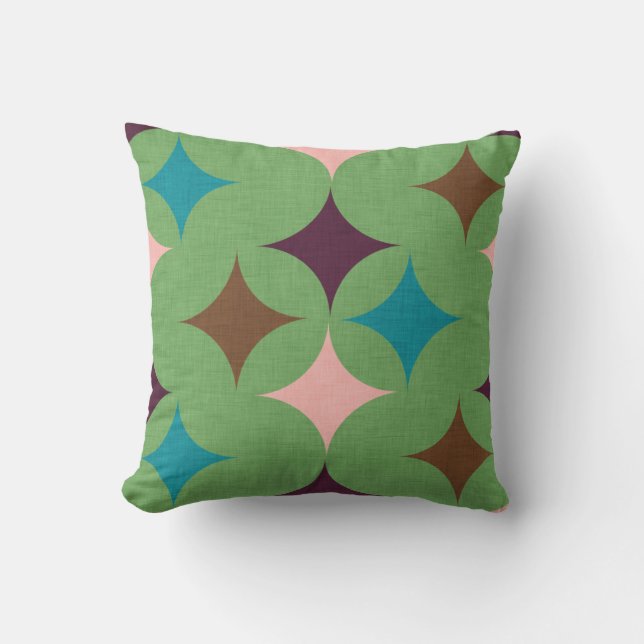Star Diamond Mid Century Mönster Kudde (Framsida)
