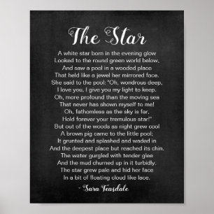 Star-Dikt av Sara Teasdale Black and White Poster
