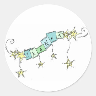 Star Doodles, tack Runt Klistermärke