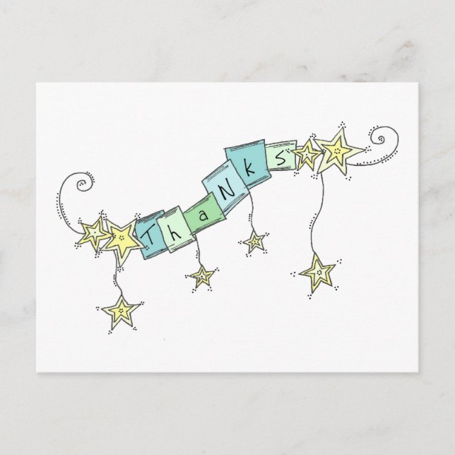 Star Doodles, tack Vykort (Framsida)