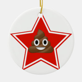 Star Emoji Poo Dble-sided Ornament