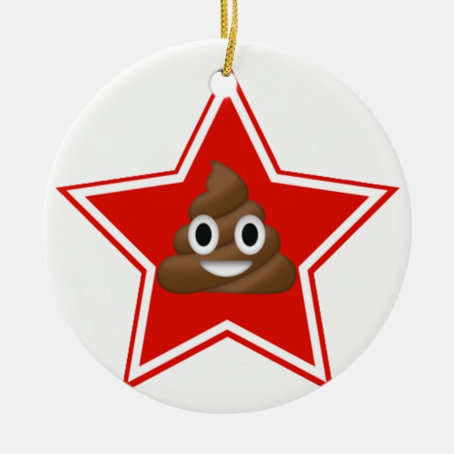 Star Emoji Poo Dble-sided Ornament (Framsidan)
