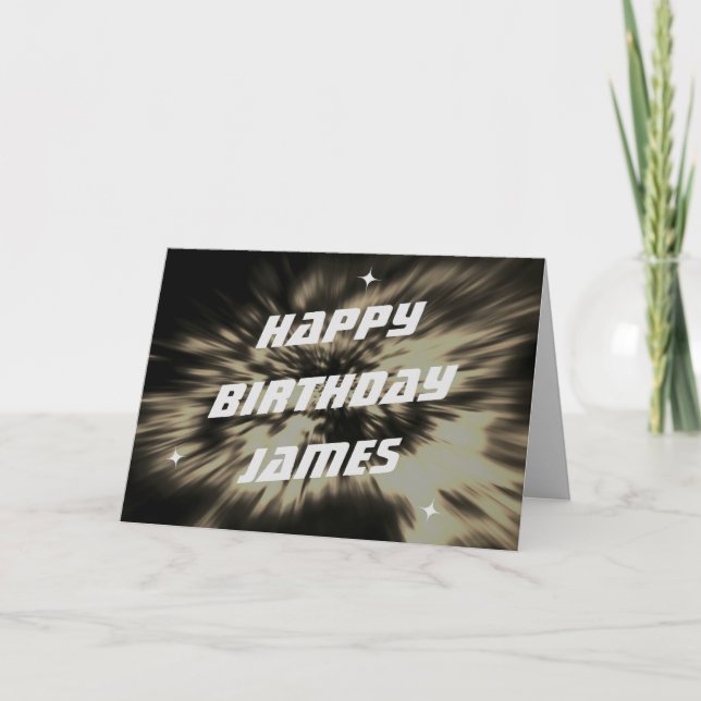 Star Explosion Birthday Card Kort (Framsida)