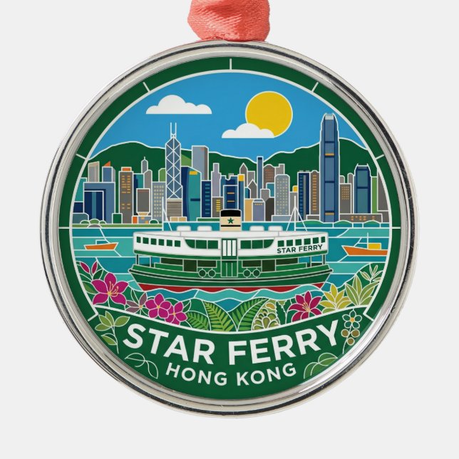 Star Ferry Hong Kong Julgransprydnad Metall (Framsidan)