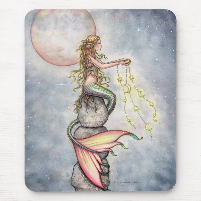 Star Filled Himmel Sjöjungfru Mousepad Musmatta (Framsidan)