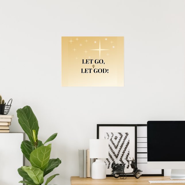 Star-Filled Let Go Let God Cross Light Poster (Hemmakontoret)