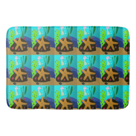 Star Fish and Jelly Fish Bathroom Mat Badrumsmatta