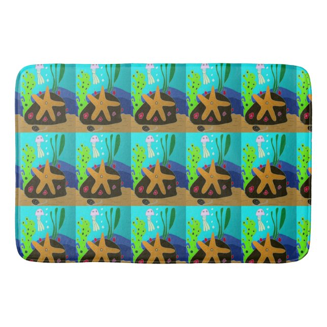 Star Fish and Jelly Fish Bathroom Mat Badrumsmatta (Framsidan)