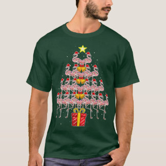 Star Flamingo Julgran Funny Rosa Santa Hat T Shirt