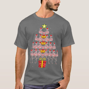 Star Flamingo Julgran Funny Rosa Santa Hat T Shirt