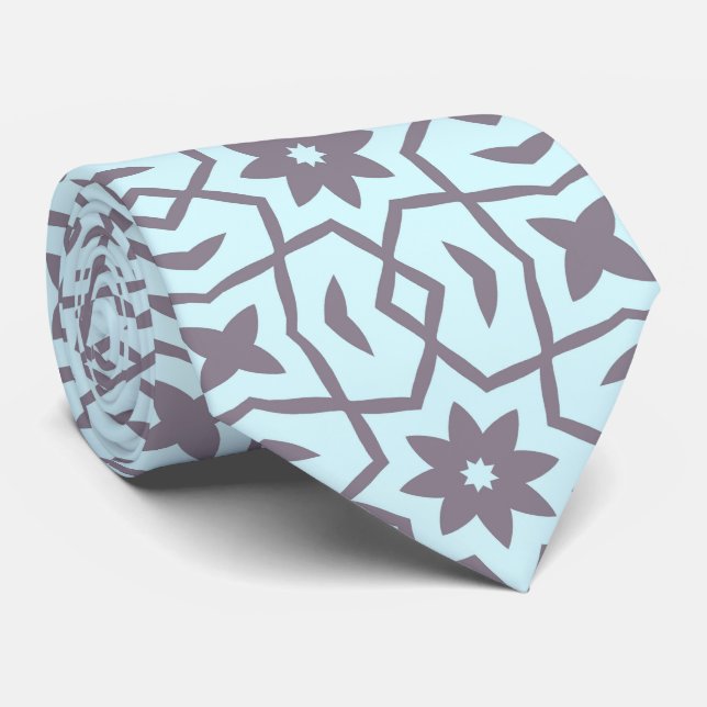 Star Flower i Grått på Blek Blue Slips (Rullad)