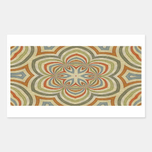 Star Flower Kaleidoscope Mandala Rektangulärt Klistermärke