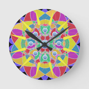 Star Flower Rund Klocka