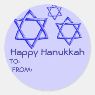 STAR FÖR DAVID LYCKLIG HANUKKAH STICKERS RUNT KLISTERMÄRKE