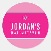 STAR FÖR DAVID söt rosa bat mitzvah logotyp