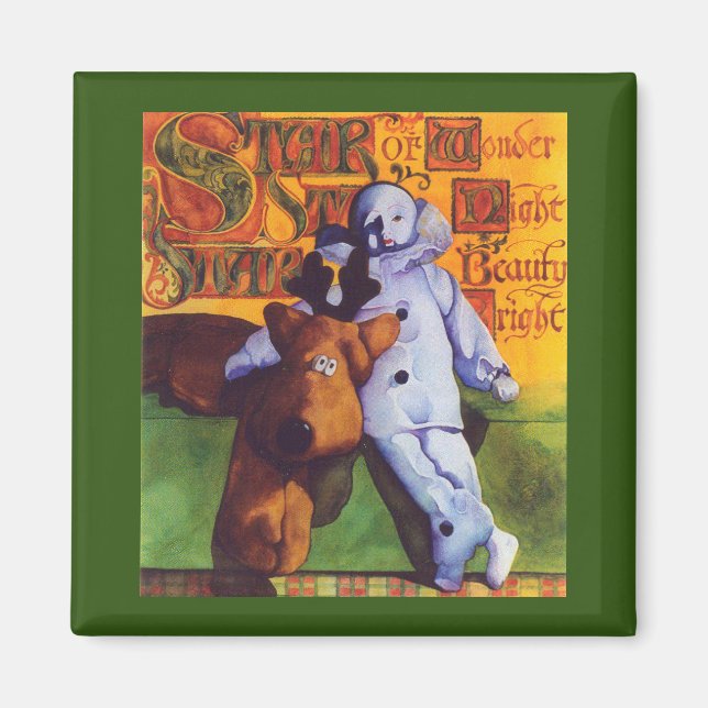 STAR FÖR  kvadratmagnet/Grönt Magnet (Framsidan)