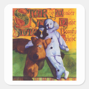 STAR FÖR  små fyrkantsmärken Fyrkantigt Klistermärke