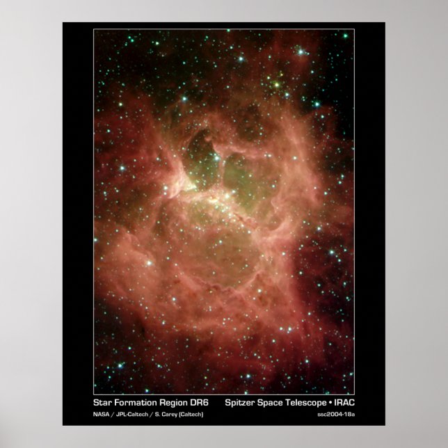 Star Forformation Region DRS - Spitzer Telescope Poster (Framsidan)
