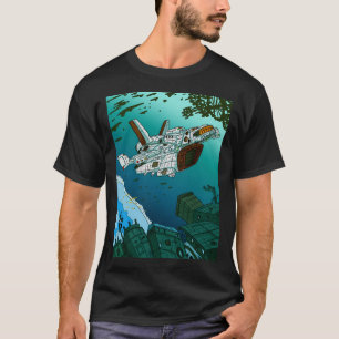 Star Frakt och Orbital Space Station. Fleet Krig W T Shirt