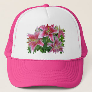 Star Gazer Lilies Rosa Hat Truckerkeps