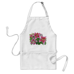 Star Gazer Rosa Lilies Apron Förkläde