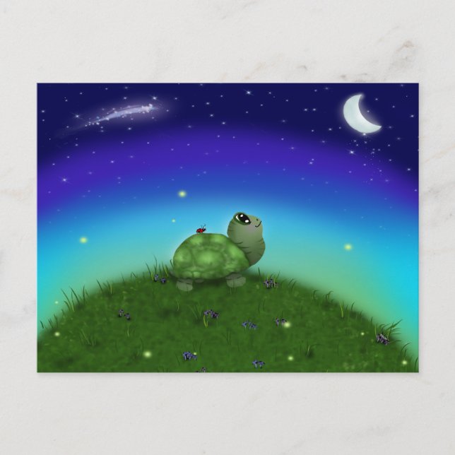 Star Gazing Turtle Vykort (Framsida)