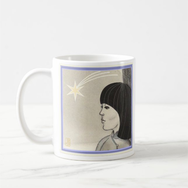 Star Girl White 11 oz Kaffemugg (Vänster)